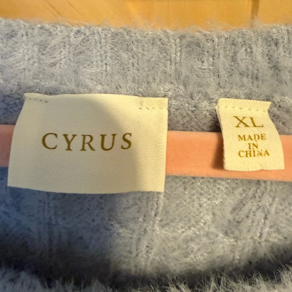 Cyrus Soft Blue Cable Knit Sweater - Picture 5 of 10